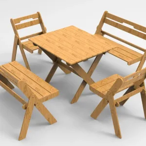 Foldable Garden Furniture Set from Plywood
