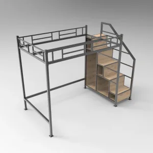 Loft Bunk Bed with Ladder-Shelf